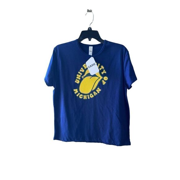 GAME University of Michigan “Rolling Stones Tongue” Women’s T Shirt Size XL UOFM - Picture 1 of 3